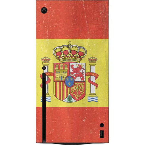 Spain Flag Distressed Xbox Series X Console Skin